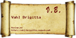 Vahl Brigitta névjegykártya